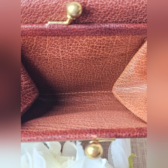 Vintage Coach 70s Kisslock Trifold Leather Wallet ( British Tan /Rust ) - Picture 9 of 12